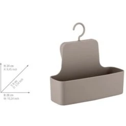 WENKO Portaoggetti Per Doccia Barcelona Taupe - Mensola Da Doccia, Cestino Da Parete, Assolutamente Infrangibile, TPE, 26 X 24 X 9 Cm, Tortora -Hansgrohe Negozio 77564468 3