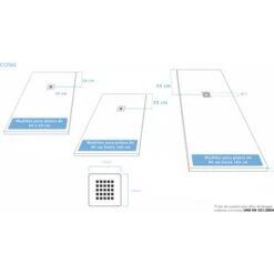 PIATTO DOCCIA IN RESINA EXTRA PIATTA Outletaseo® TUTTE LE MISURE DISPONIBILI- ANTISCIVOLO TEXT URA LAVAGNA 【70x80, BIANCO RAL-9003】- Include Valvola Di Scarico + Griglia -Hansgrohe Negozio 77663187 4