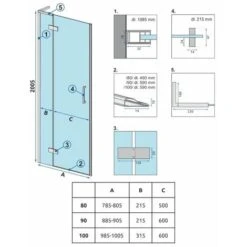 Porta Doccia Rea Hugo 100 Gold Brush + Profilo -Hansgrohe Negozio 77706372 5