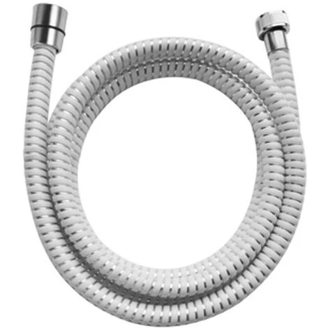 Flessibile Doccia In Plastica Rinforzata, Bianco-cromo Cm 200 1 Flessibile Doccia In Plastica Rinforzata, Bianco-cromo Cm 200