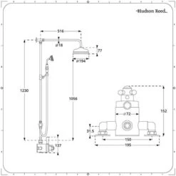 Hudson Reed Elizabeth Sistema Doccia A 2 Vie Completo Di Miscelatore Termostatico&44 Colonna&44 Soffione E Doccetta - Ottone Solido E Ceramica Bianca - Cromo Lucido 9 Hudson Reed Elizabeth Sistema Doccia A 2 Vie Completo Di Miscelatore Termostatico&44 Colonna&44 Soffione E Doccetta - Ottone Solido E Ceramica Bianca - Cromo Lucido -Hansgrohe Negozio 782971 5