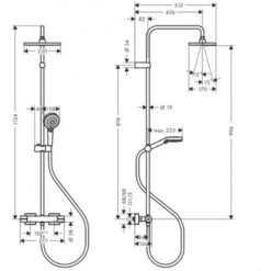 Hansgrohe Vernis Shape, Colonna Doccia 230 1 Getto EcoSmart 9 L/min Con Miscelatore Termostatico, Cromata (26097000hansgrohe) -Hansgrohe Negozio 78690157 3