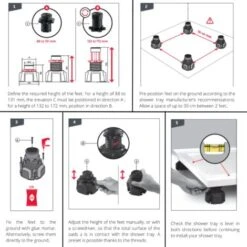 Wirquin 30720239 - Set Di 6 Piedini Per Piatto Doccia, Colore: Nero 7 Wirquin 30720239 - Set Di 6 Piedini Per Piatto Doccia, Colore: Nero -Hansgrohe Negozio 78919547 4