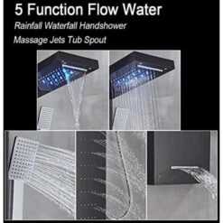 Onyzpily Pannello Doccia In Acciaio Inox Nero Sistema Doccia Doccia Colonna Doccia Doccia Soffione Soffione Doccia Set Doccia Ugelli Massaggianti -Hansgrohe Negozio 78924917 4