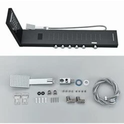 Onyzpily Pannello Doccia In Acciaio Inox Nero Sistema Doccia Doccia Colonna Doccia Doccia Soffione Soffione Doccia Set Doccia Ugelli Massaggianti -Hansgrohe Negozio 78924917 5