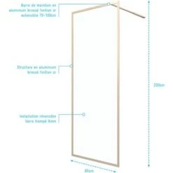 Parete Per Doccia 80x200 Cm - Finitura Oro Spazzolato - GOLDY CONTOURING 8 Parete Per Doccia 80x200 Cm - Finitura Oro Spazzolato - GOLDY CONTOURING -Hansgrohe Negozio 78946217 4