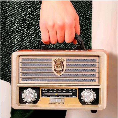 Radio Retro Wireless Vintage Cassa Portatile FM AM MP3 SW AUX USB TF CARD 2 Radio Retro Wireless Vintage Cassa Portatile FM AM MP3 SW AUX USB TF CARD - immagine 2