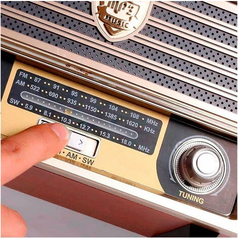 Radio Retro Wireless Vintage Cassa Portatile FM AM MP3 SW AUX USB TF CARD 3 Radio Retro Wireless Vintage Cassa Portatile FM AM MP3 SW AUX USB TF CARD - immagine 3