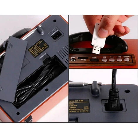 Radio Retro Wireless Vintage Cassa Portatile FM AM MP3 SW AUX USB TF CARD 4 Radio Retro Wireless Vintage Cassa Portatile FM AM MP3 SW AUX USB TF CARD - immagine 4