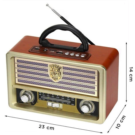 Radio Retro Wireless Vintage Cassa Portatile FM AM MP3 SW AUX USB TF CARD 5 Radio Retro Wireless Vintage Cassa Portatile FM AM MP3 SW AUX USB TF CARD - immagine 5