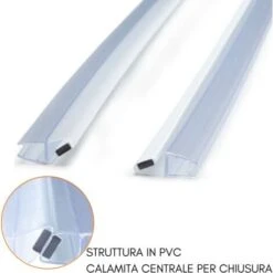 ZIK Guarnizione Magnetica Box Doccia Vetro 6-8 Mm Ricambio Verticale - 200 Cm - Black - Trasparent -Hansgrohe Negozio 79651577 4