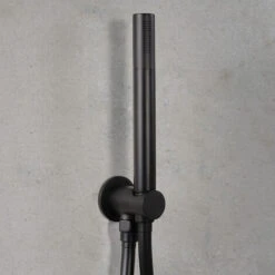 Kit Doccia Tondo Completo Di Doccetta Judy Presa Acqua E Flessibile Nero Opaco Ares -Hansgrohe Negozio 79852984 5