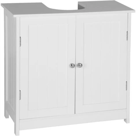 WOLTU Armadietto Da Bagno Sotto Lavello Mobile Bagno Con Ante E Ripiano Interno Bianco 1 WOLTU Armadietto Da Bagno Sotto Lavello Mobile Bagno Con Ante E Ripiano Interno Bianco