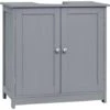 WOLTU Armadietto Da Bagno Sotto Lavello Mobile Bagno Con Ante E Ripiano Interno Grigio