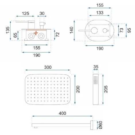 Set Doccia Da Incasso REA OVAL Gold BOX 5 Set Doccia Da Incasso REA OVAL Gold BOX - immagine 5