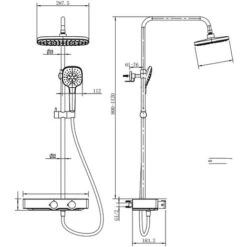 Swiss Aqua Technologies Colonna Doccia Con Miscelatore Termostatico, Soffione Doccia XXL 28,7 Cm, Asta Regolabile In Altezza, Bianco/cromata (SATSSTHP) -Hansgrohe Negozio 81504736 5