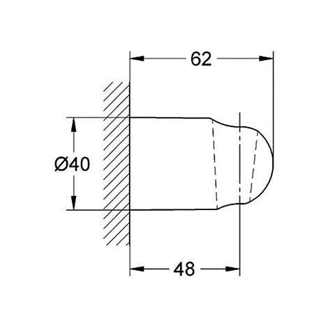 Supporto A Parete Per Doccino Grohe, Serie Vitalio Universale 2 Supporto A Parete Per Doccino Grohe, Serie Vitalio Universale - immagine 2