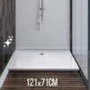 Piatto Doccia - In Acrilico, 121 X 71 Cm, Ribassato, Altezza 4 Cm, Finitura Lucida Bianca, Modello Rettangolare - Piatto Doccia