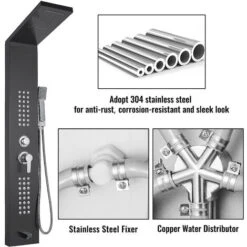 5 In 1 Pannello Doccia Acciaio Inox Antiruggine Idromassaggio Cascata Pro -Hansgrohe Negozio 82818368 3