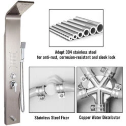5 In 1 Acciaio Inox Doccia Kit Pannello Idromassaggio Antiruggine Beccuccio -Hansgrohe Negozio 82818873 3