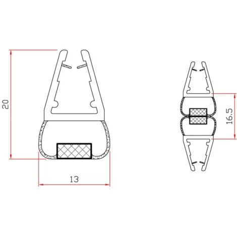 Guarnizione Magnetica Box Doccia Profilo | Vetro 4mm 5mm EC-414 2 Guarnizione Magnetica Box Doccia Profilo | Vetro 4mm 5mm EC-414 - immagine 2