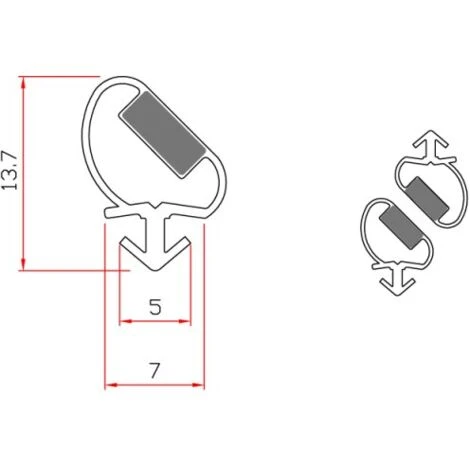 Guarnizione Magnetica Box Doccia In Gomma EC-MAG-367 Colore: Bianco 2 Guarnizione Magnetica Box Doccia In Gomma EC-MAG-367 Colore: Bianco - immagine 2