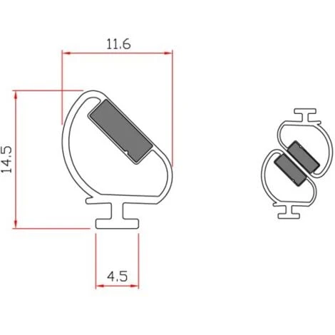 Guarnizione Magnetica Box Doccia In Gomma EC-MAG-3322 Colore: Bianco 2 Guarnizione Magnetica Box Doccia In Gomma EC-MAG-3322 Colore: Bianco - immagine 2