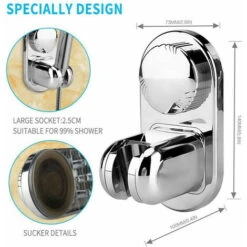 Soffioni Doccia Fissi Supporto Per Doccia Ventosa Grande Adsorbibilità, Angolo Regolabile In 5 Modalità, Supporto Per Doccetta A Parete 7 Soffioni Doccia Fissi Supporto Per Doccia Ventosa Grande Adsorbibilità, Angolo Regolabile In 5 Modalità, Supporto Per Doccetta A Parete -Hansgrohe Negozio 85904673 3