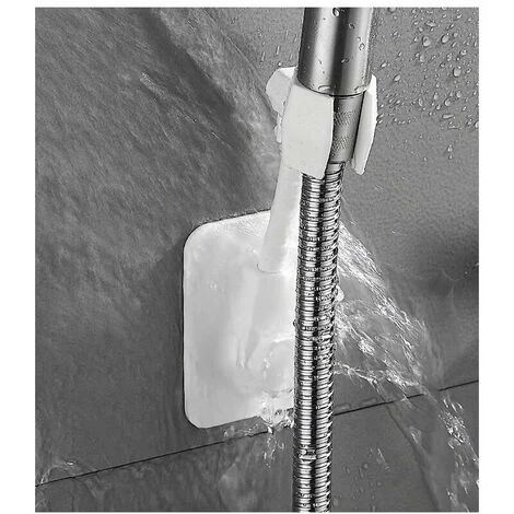 Supporto Per Doccia A Mano Supporto Per Doccia A Parete Regolabile Supporto Per Doccia Supporto A Parete Adesivo In Plastica ABS Senza Supporto Per Trapano Bianco-- 2 Supporto Per Doccia A Mano Supporto Per Doccia A Parete Regolabile Supporto Per Doccia Supporto A Parete Adesivo In Plastica ABS Senza Supporto Per Trapano Bianco-- - immagine 2