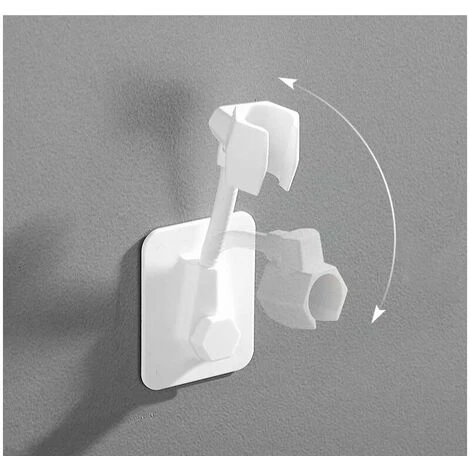 Supporto Per Doccia A Mano Supporto Per Doccia A Parete Regolabile Supporto Per Doccia Supporto A Parete Adesivo In Plastica ABS Senza Supporto Per Trapano Bianco-- 3 Supporto Per Doccia A Mano Supporto Per Doccia A Parete Regolabile Supporto Per Doccia Supporto A Parete Adesivo In Plastica ABS Senza Supporto Per Trapano Bianco-- - immagine 3