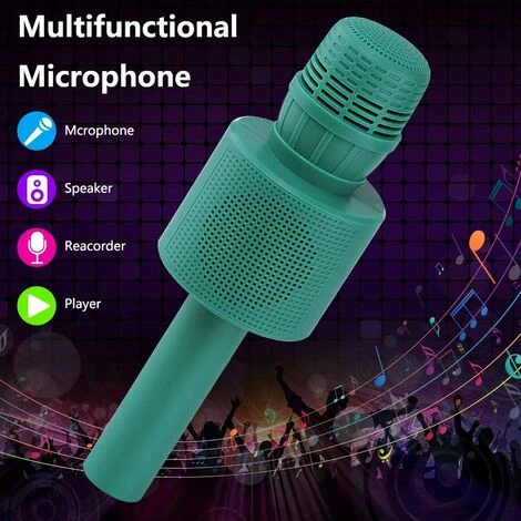 Giocattoli Karaoke Con Microfono Wireless Per Bambini O Bambini Piccoli, Altoparlante Bluetooth Portatile (verde) 2 Giocattoli Karaoke Con Microfono Wireless Per Bambini O Bambini Piccoli, Altoparlante Bluetooth Portatile (verde) - immagine 2