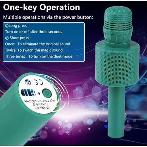 Giocattoli Karaoke Con Microfono Wireless Per Bambini O Bambini Piccoli, Altoparlante Bluetooth Portatile (verde) 5 Giocattoli Karaoke Con Microfono Wireless Per Bambini O Bambini Piccoli, Altoparlante Bluetooth Portatile (verde) - immagine 5