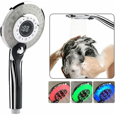 Soffione Doccia A LED, Soffione Doccia A LED A 3 Colori Doccetta Con Controllo Della Temperatura Con Display Digitale Della Temperatura Doccia A 3 Modalità Di Risparmio Idrico 1 Soffione Doccia A LED, Soffione Doccia A LED A 3 Colori Doccetta Con Controllo Della Temperatura Con Display Digitale Della Temperatura Doccia A 3 Modalità Di Risparmio Idrico