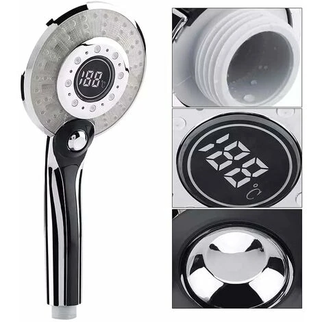 Soffione Doccia A LED, Soffione Doccia A LED A 3 Colori Doccetta Con Controllo Della Temperatura Con Display Digitale Della Temperatura Doccia A 3 Modalità Di Risparmio Idrico 3 Soffione Doccia A LED, Soffione Doccia A LED A 3 Colori Doccetta Con Controllo Della Temperatura Con Display Digitale Della Temperatura Doccia A 3 Modalità Di Risparmio Idrico - immagine 3