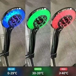 Soffione Doccia A LED, Soffione Doccia A LED A 3 Colori Doccetta Con Controllo Della Temperatura Con Display Digitale Della Temperatura Doccia A 3 Modalità Di Risparmio Idrico 8 Soffione Doccia A LED, Soffione Doccia A LED A 3 Colori Doccetta Con Controllo Della Temperatura Con Display Digitale Della Temperatura Doccia A 3 Modalità Di Risparmio Idrico -Hansgrohe Negozio 86524141 4