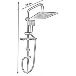 Colonna Doccia Moderna Saliscendi Con Soffione Quadrato Doccetta Telefono E Portasapone Per Box Doccia Nero -Hansgrohe Negozio 86643068 5