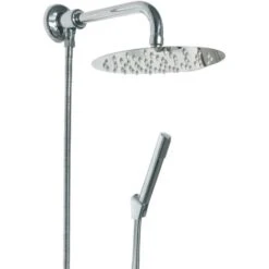 Kit Set Doccia Con Deviatore A Pressione E Braccio Cm 25