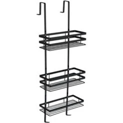 Mensole Per Doccia Scaffale Da Bagno Scaffale Da Doccia Senza Trapano Per Cabine Doccia 3 Ripiani Appesi Scaffale Da Doccia (3 Ripiani Appesi, Nero) HENGMEI