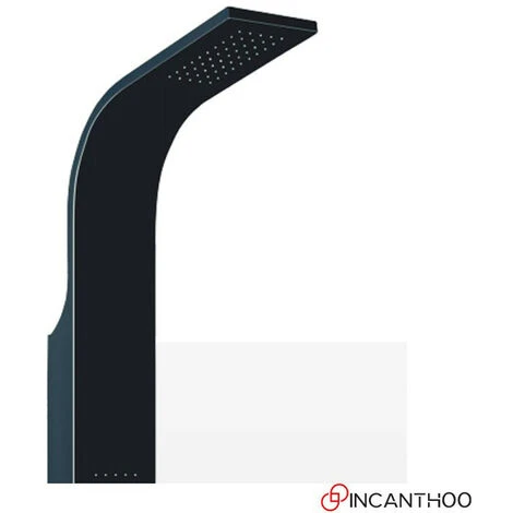 Pannello Doccia Multifunzione DANUBIO 166.5x15.5 Cm - Alluminio Verniciato Nero - Soffione - Getto Orizzontale 2 Pannello Doccia Multifunzione DANUBIO 166.5x15.5 Cm - Alluminio Verniciato Nero - Soffione - Getto Orizzontale - immagine 2