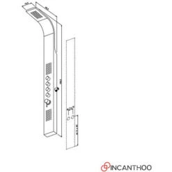 Pannello Doccia Multifunzione DANUBIO 166.5x15.5 Cm - Alluminio Verniciato Nero - Soffione - Getto Orizzontale 9 Pannello Doccia Multifunzione DANUBIO 166.5x15.5 Cm - Alluminio Verniciato Nero - Soffione - Getto Orizzontale -Hansgrohe Negozio 88231284 5