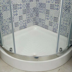 Piatto Doccia Semicircolare 80x80xh11 Cm Bianco In Ceramica