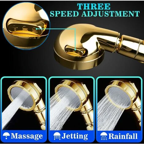 Soffione Doccia, Doccetta Univers 3 Modalità, Oro 2 Soffione Doccia, Doccetta Univers 3 Modalità, Oro - immagine 2