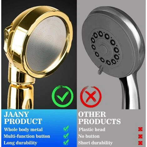 Soffione Doccia, Doccetta Univers 3 Modalità, Oro 3 Soffione Doccia, Doccetta Univers 3 Modalità, Oro - immagine 3