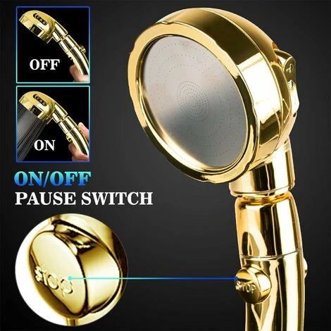 Soffione Doccia, Doccetta Univers 3 Modalità, Oro 4 Soffione Doccia, Doccetta Univers 3 Modalità, Oro - immagine 4