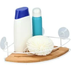 Mensola Angoliera Da Bagno Montaggio A Parete Con Ventose Senza Fori Per Doccia