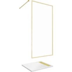 Parete Doccia 100x200cm Finitura Oro Spazzolato + Piatto Doccia Bianco 100x80x4cm 7 Parete Doccia 100x200cm Finitura Oro Spazzolato + Piatto Doccia Bianco 100x80x4cm -Hansgrohe Negozio 89616363 3