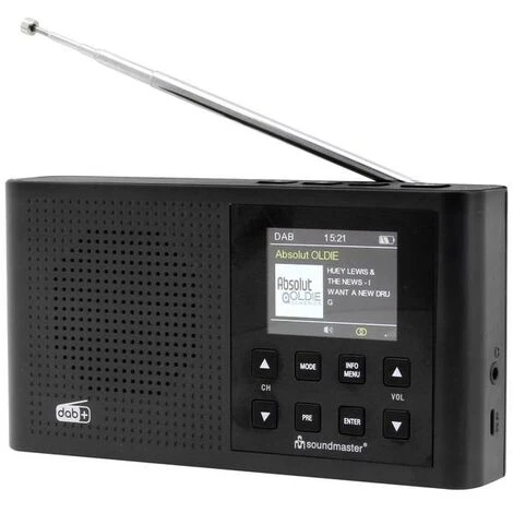 Soundmaster DAB165SW Radio Tascabile DAB+, FM DAB+, FM Ricaricabile Nero 1 Soundmaster DAB165SW Radio Tascabile DAB+, FM DAB+, FM Ricaricabile Nero
