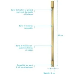 Barra Di Stabilizzazione A Soffitto Con Finitura Oro Spazzolato Per Parete Doccia FREEDOM 2 GOLD -Hansgrohe Negozio 90525493 4