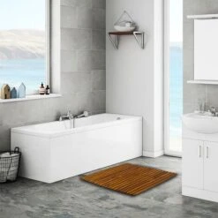PrixPrime - Piattaforma Ideale Per Doccia E Bagno Dal Design Quadrato Di 71 X 71 Cm In Legno Di Teak Certificato -Hansgrohe Negozio 90823139 5