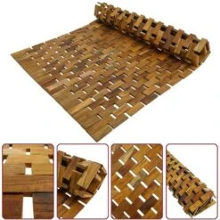 PrixPrime - Piattaforma Ideale Per Docce E Bagni Con Un Design Avvolgibile Di 75 X 50 Cm In Legno Di Teak Certificato -Hansgrohe Negozio 90823433 3